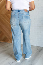 Hazel Blues® |  Ramona High Rise Rigid Magic Destroyed Straight Jeans