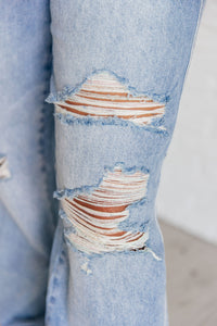 Hazel Blues® |  Ramona High Rise Rigid Magic Destroyed Straight Jeans