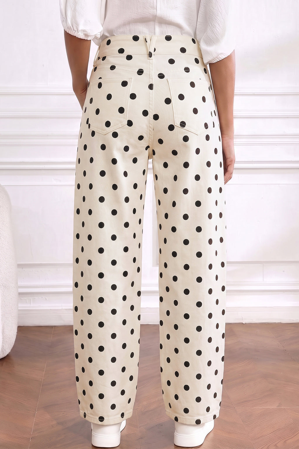 Dotty Days Polka Dot Barrel-Leg Jeans