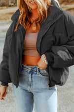 Hazel Blues® |  Zip Up Collared Neck Coat with Pockets