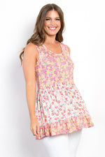 Hazel Blues® |  Be Stage Floral Sleeveless Babydoll Top
