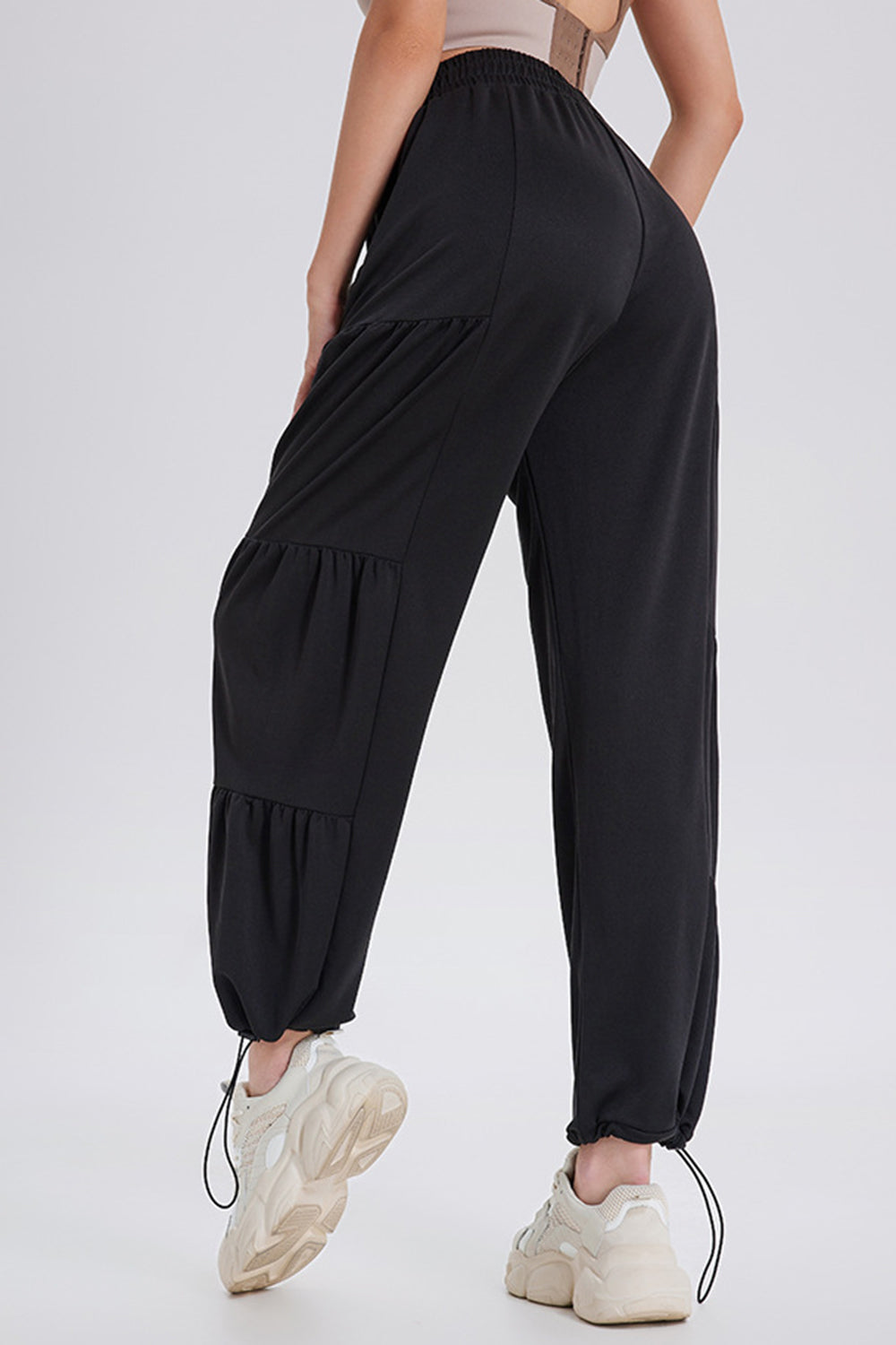 Hazel Blues® |  Basic Bae Drawstring Elastic Waist Ruched Joggers