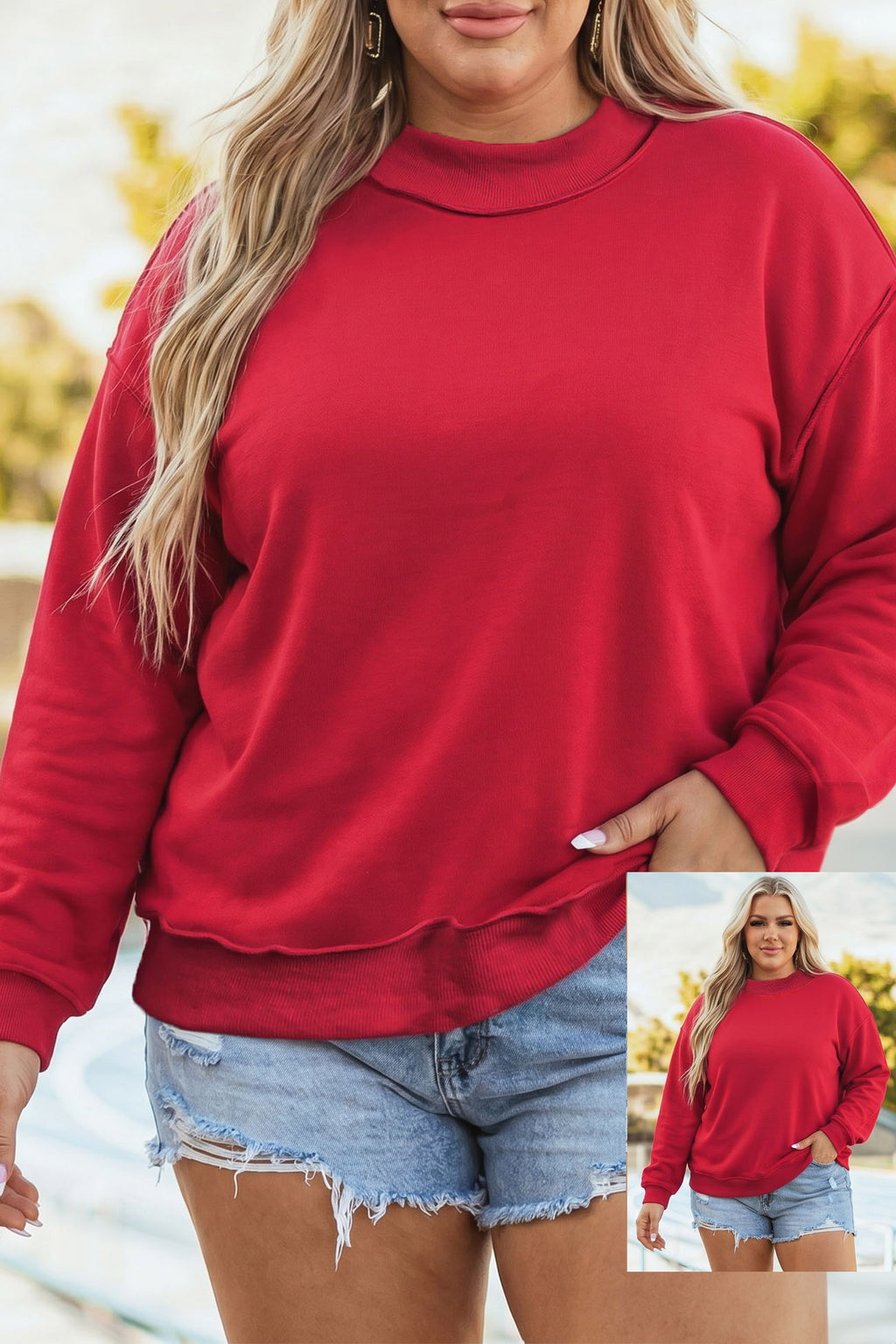 Avery Lane Reversible Sweatshirt — Racing Red