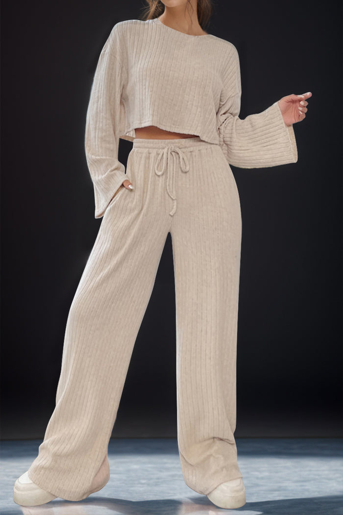 Hazel Blues® |  Round Neck Long Sleeve Top and Pants Set