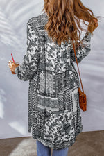 Hazel Blues® |  Printed Button Up Long Sleeve Cardigan