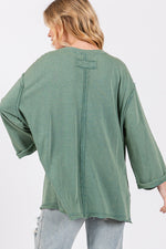 Hazel Blues® |  SAGE + FIG American Flag Patch Drop Shoulder T-Shirt
