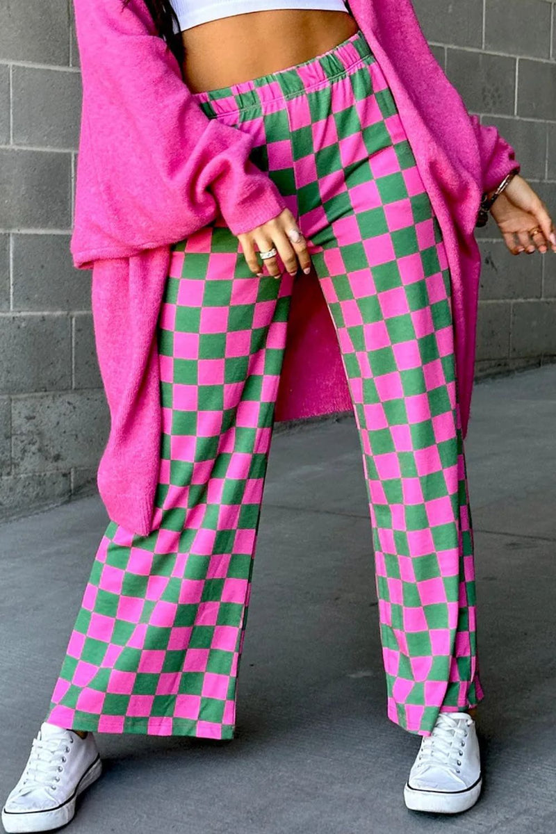 Hazel Blues® |  Checkered Wide Leg Pants