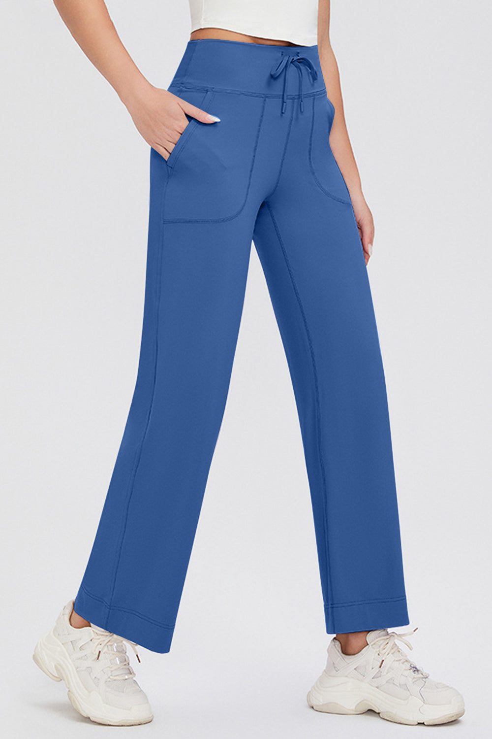 Hazel Blues® |  Basic Bae Drawstring High Waist Pants with Pockets