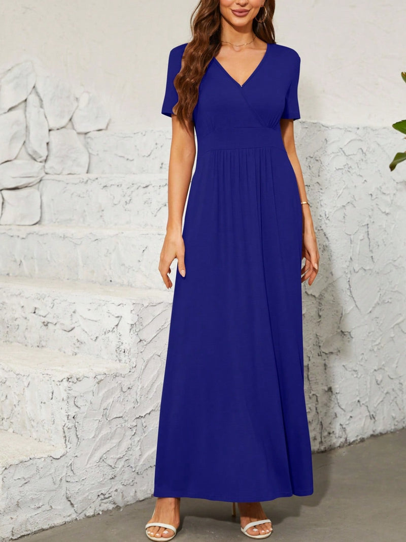 Hazel Blues® |  Surplice Short Sleeve Maxi Dress