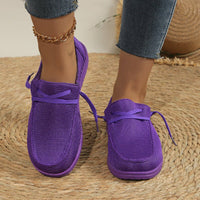 Hazel Blues® |  Lace Up Round Toe Slip-Ons