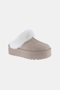 Hazel Blues® |  Weeboo Thick Bottom Fur Trim Snow Slippers