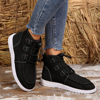 Hazel Blues® |  Lace-Up Round Toe Flat Sneakers