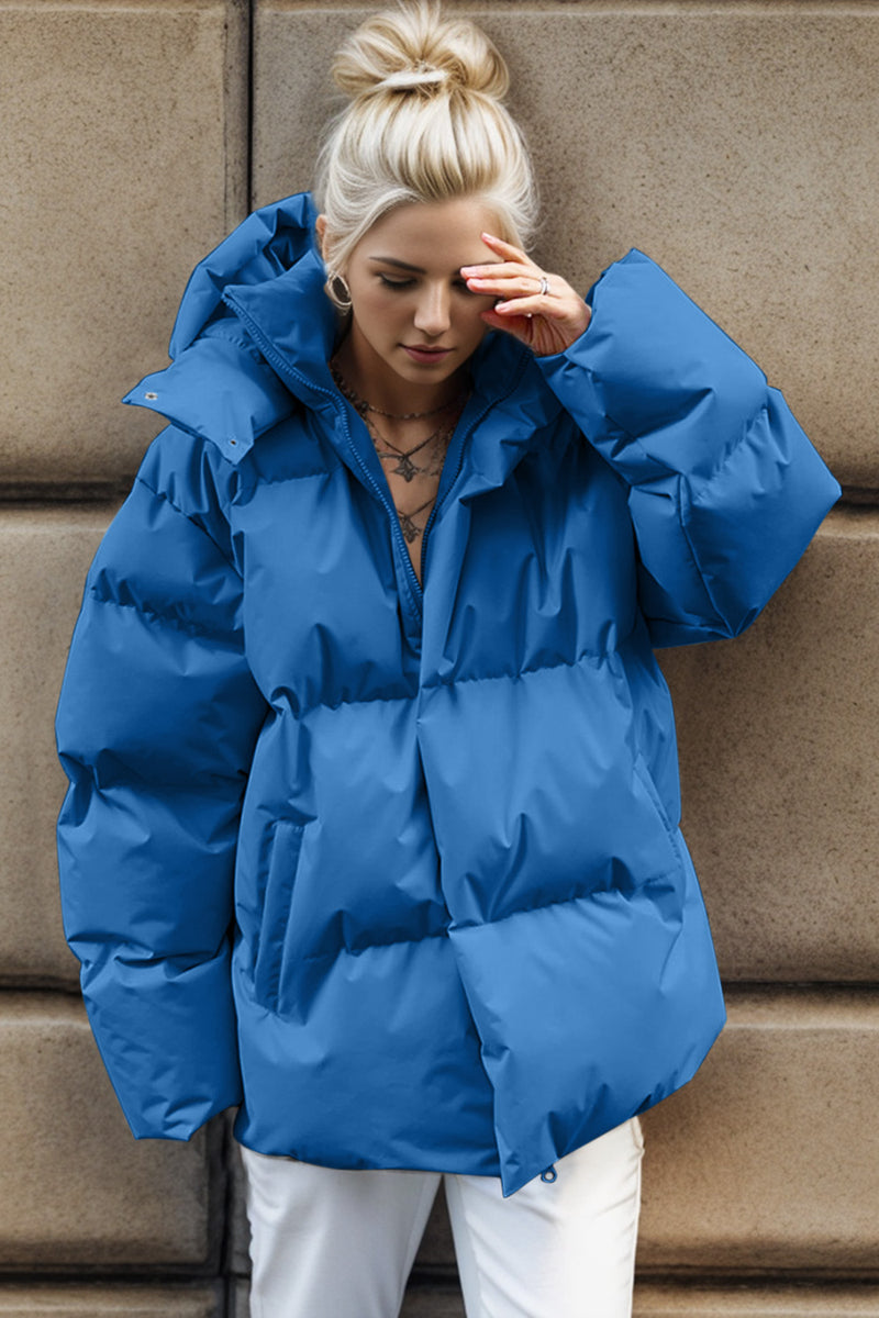 Hazel Blues® |  Pocketed Zip Up Hooded Puffer Jacket