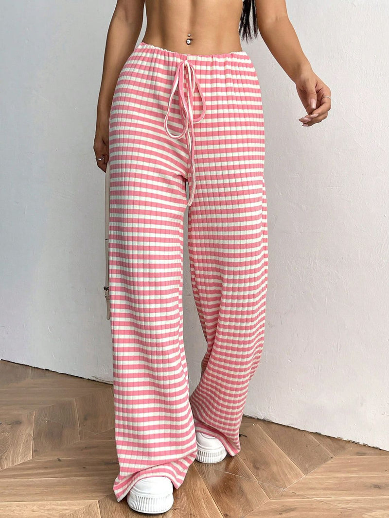 Hazel Blues® |  Tied Striped Wide Leg Pants