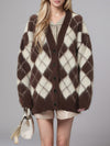 Hazel Blues® |  Plaid V-Neck Button Up Cardigan