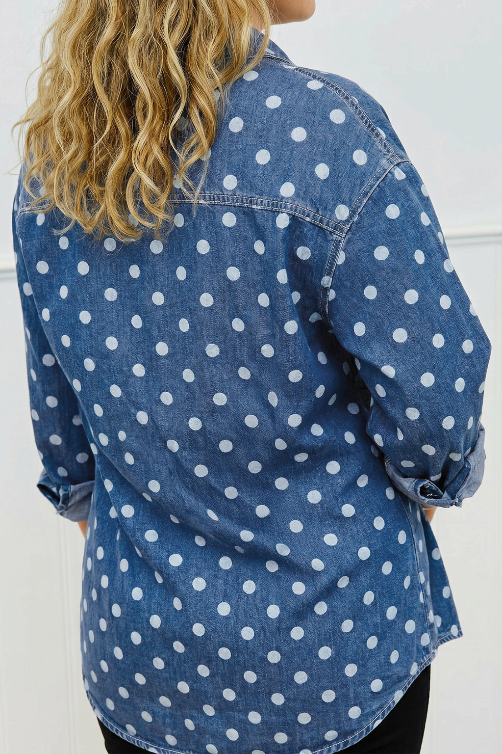 Poppy Brooke Polka-Dot Denim Jacket