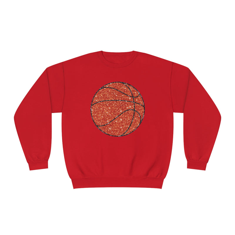 Hazel Blues® |  Large Basketball Faux Glitter Graphic Sweatshirt