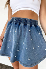 Hazel Blues® |  PREORDER: Denim & Pearls Skort