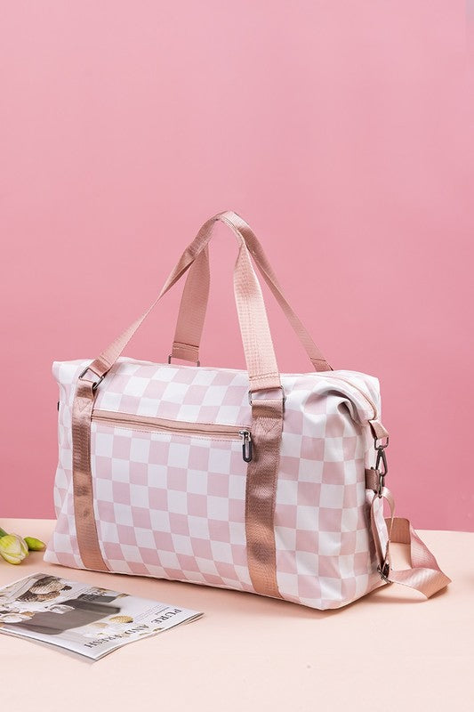 Hazel Blues® |  Zenana Checkered Multi-Pocket Travel Bag