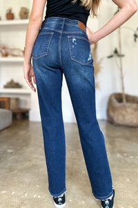 Hazel Blues® |  Judy Blue High Waist Rigid Magic Heavy Destroy Straight Jeans