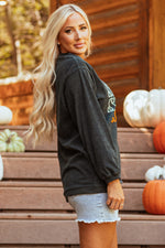 Hazel Blues® |  Dark Grey Pumpkin Spice Baby Graphic Textured Sweatshirt