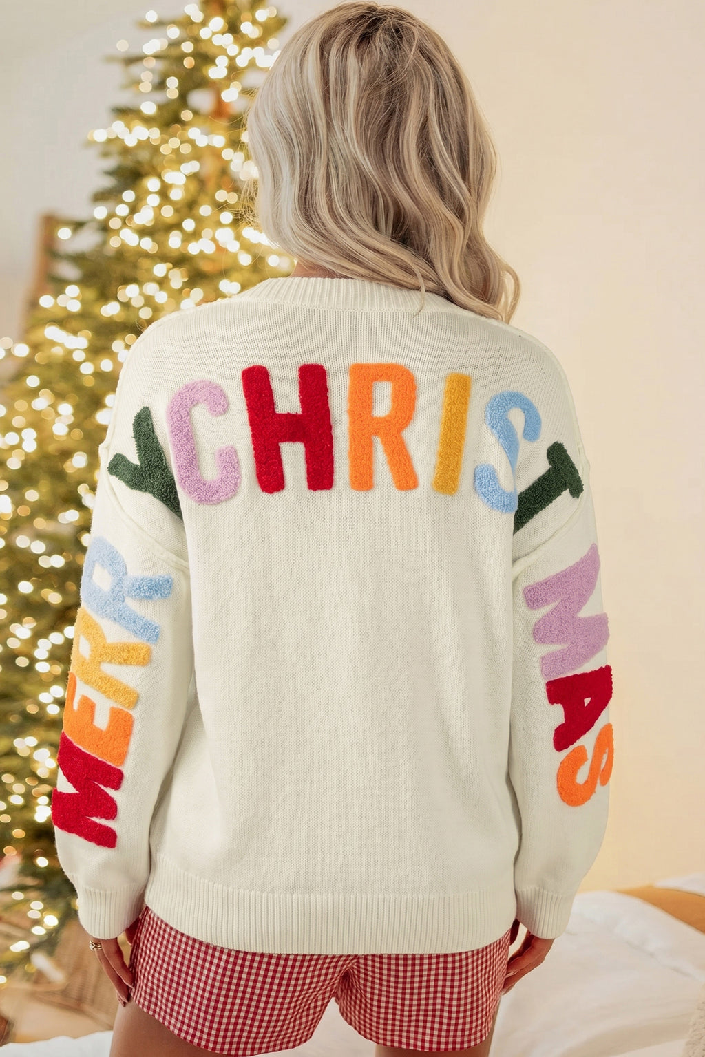 Holiday Darling Embroidered V-Neck Cardigan
