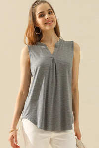 Hazel Blues® |  Ninexis Notched Sleeveless Top