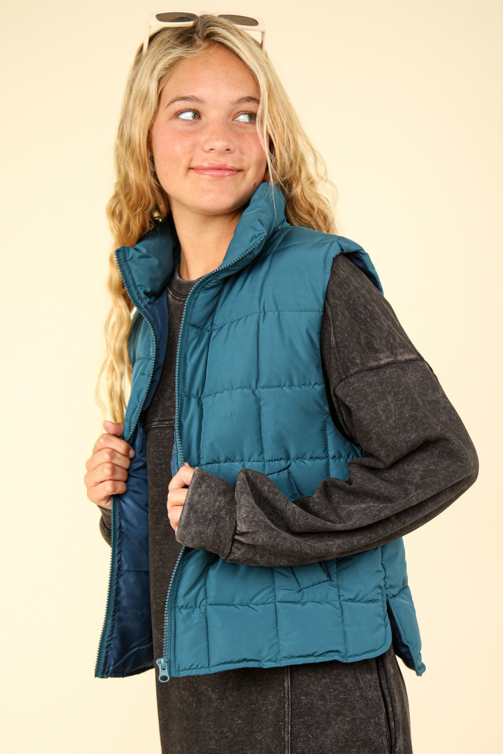 Hazel Blues® |  VERY J Zip Up Puffer Padded Warm Vest