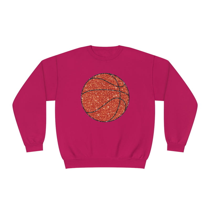 Hazel Blues® |  Large Basketball Faux Glitter Graphic Sweatshirt