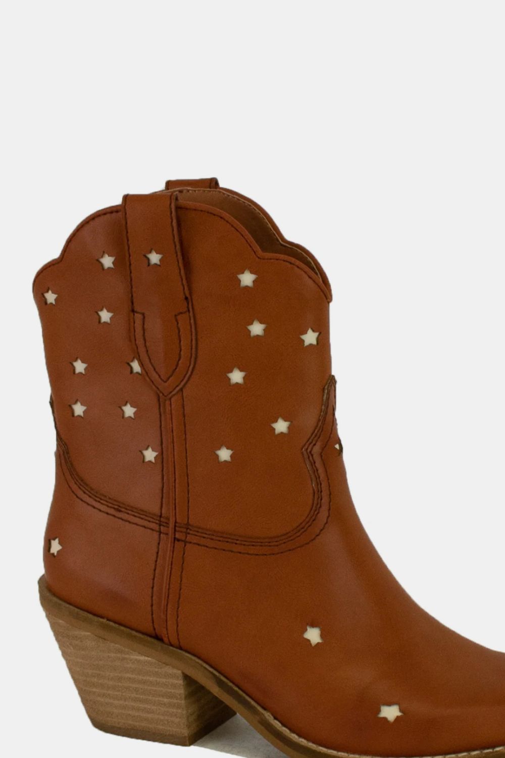 Hazel Blues® |  Beast Fashion Faux Leather Star-Shaped Cutouts Point Toe Boots