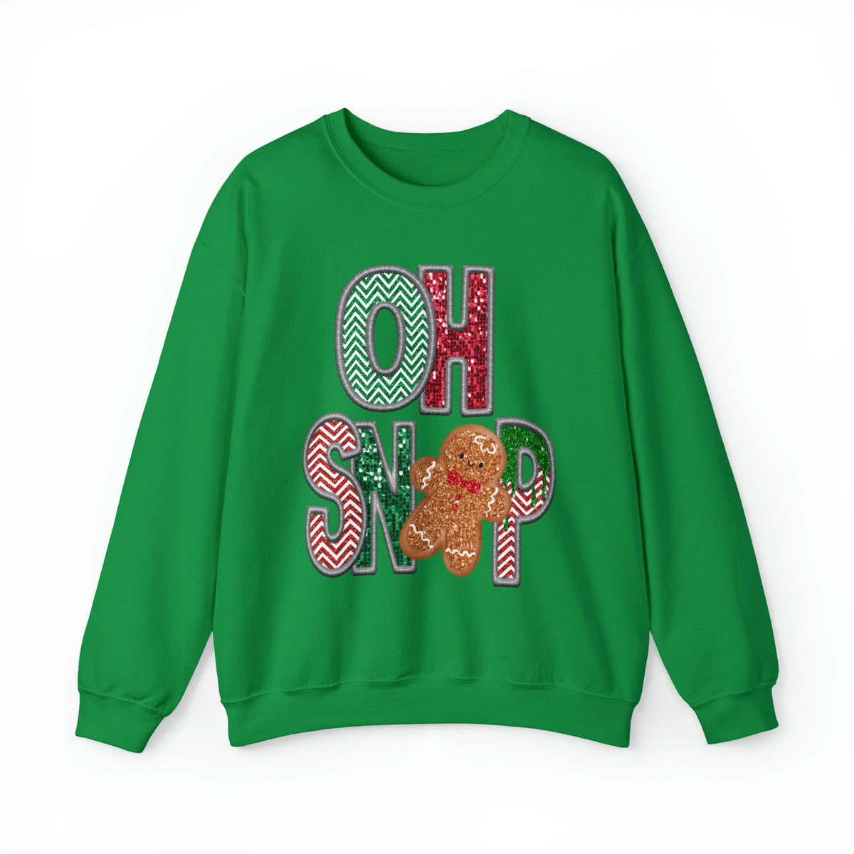 Hazel Blues® |  OH SNAP Faux Glitter Chenille Graphic Sweatshirt