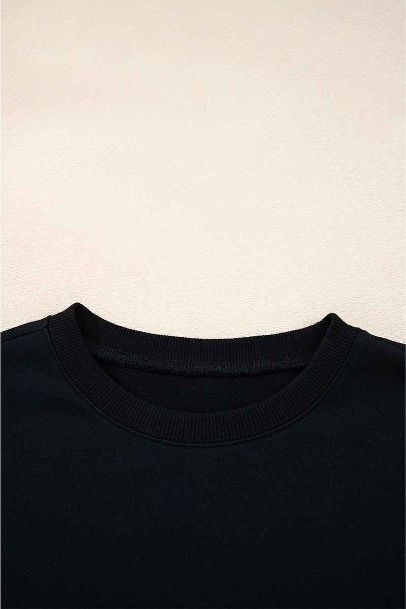 Hazel Blues® |  Evergreen Varsity Striped Detail Drop Shoulder Oversized Sweatshirt