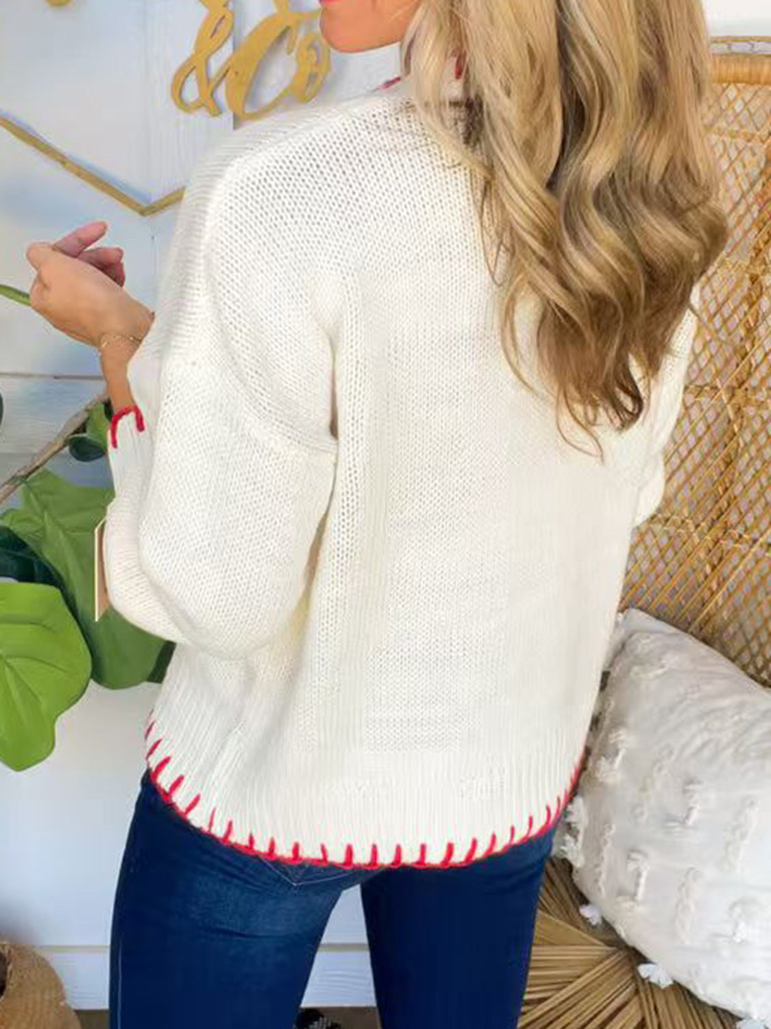 Hazel Blues® |  Bow Round Neck Long Sleeve Sweater