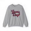 Hazel Blues® |  Game Day Faux Chenille Sequin Patches Sweatshirt: Red & Navy