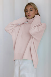 Hazel Blues® |  Basic Bae Turtleneck Dropped Shoulder Long Sleeve Sweater