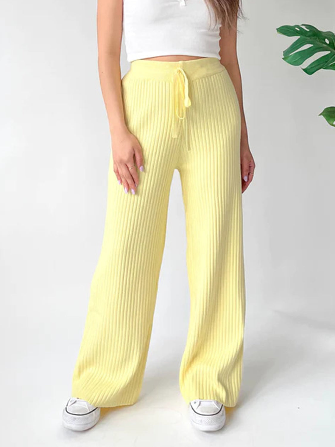 Hazel Blues® |  Ribbed Wide Leg Sweater Pants