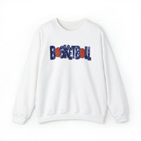 Hazel Blues® |  Basketball Faux Chenille Sequin Patches Sweatshirt: Navy