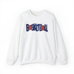 Hazel Blues® |  Basketball Faux Chenille Sequin Patches Sweatshirt: Navy