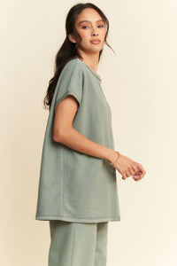 Hazel Blues® |  Davi & Dani Round Neck Short Sleeve Top and Pants Set