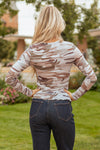 Hazel Blues® |  Green Western Fashion Camouflage Print Mesh Long Sleeve Top