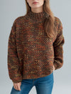 Hazel Blues® |  Heathered Turtleneck Dropped Shoulder Sweater