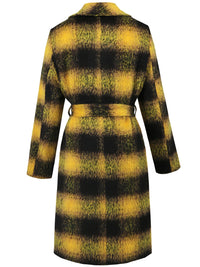 Hazel Blues® |  Plaid Tie Waist Long Sleeve Coat