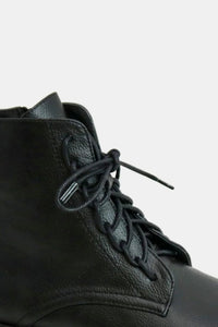 Hazel Blues® |  Beast Fashion Faux Leather Lace-Up Boots with Side Zipper