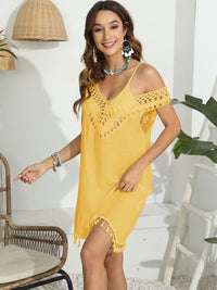 Hazel Blues® |  Tassel Scoop Neck Wide Strap Cover-Up