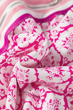 Hazel Blues® |  Pink Western Print Zipped Collar Short Sleeve Summer Blouse Top