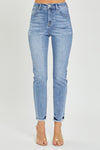 Hazel Blues® |  RISEN High Rise Frayed Hem Skinny Jeans