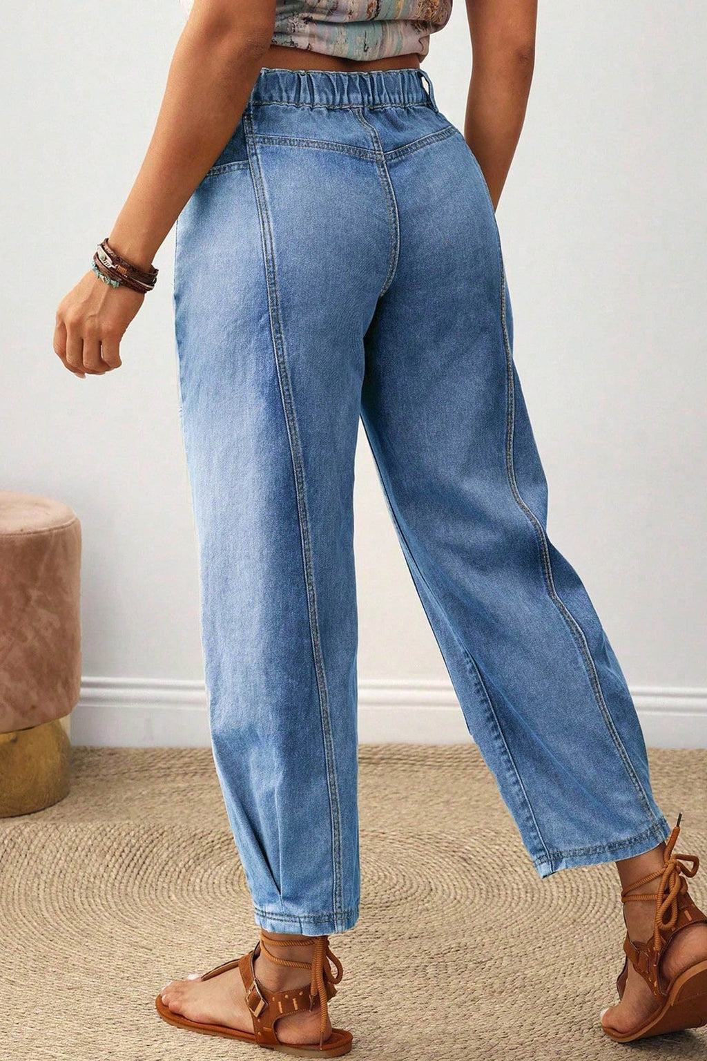 Magnolia Hope Blue Patchwork-Seam Jeans