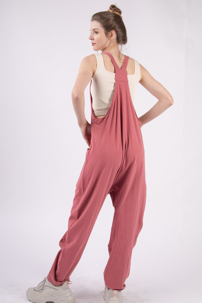 Hazel Blues® |  VERY J  Plunge Sleeveless Jumpsuit with Pockets