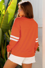 Hazel Blues® |  Evergreen Varsity Striped Detail Drop Shoulder Oversized Sweatshirt