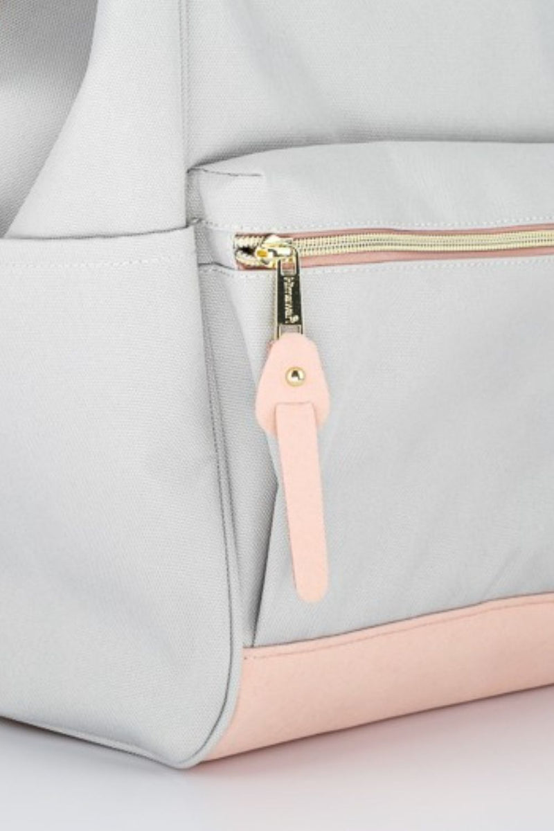 Hazel Blues® |  Himawari Contrast Waterproof Canvas Backpack Bag with Side Pockets